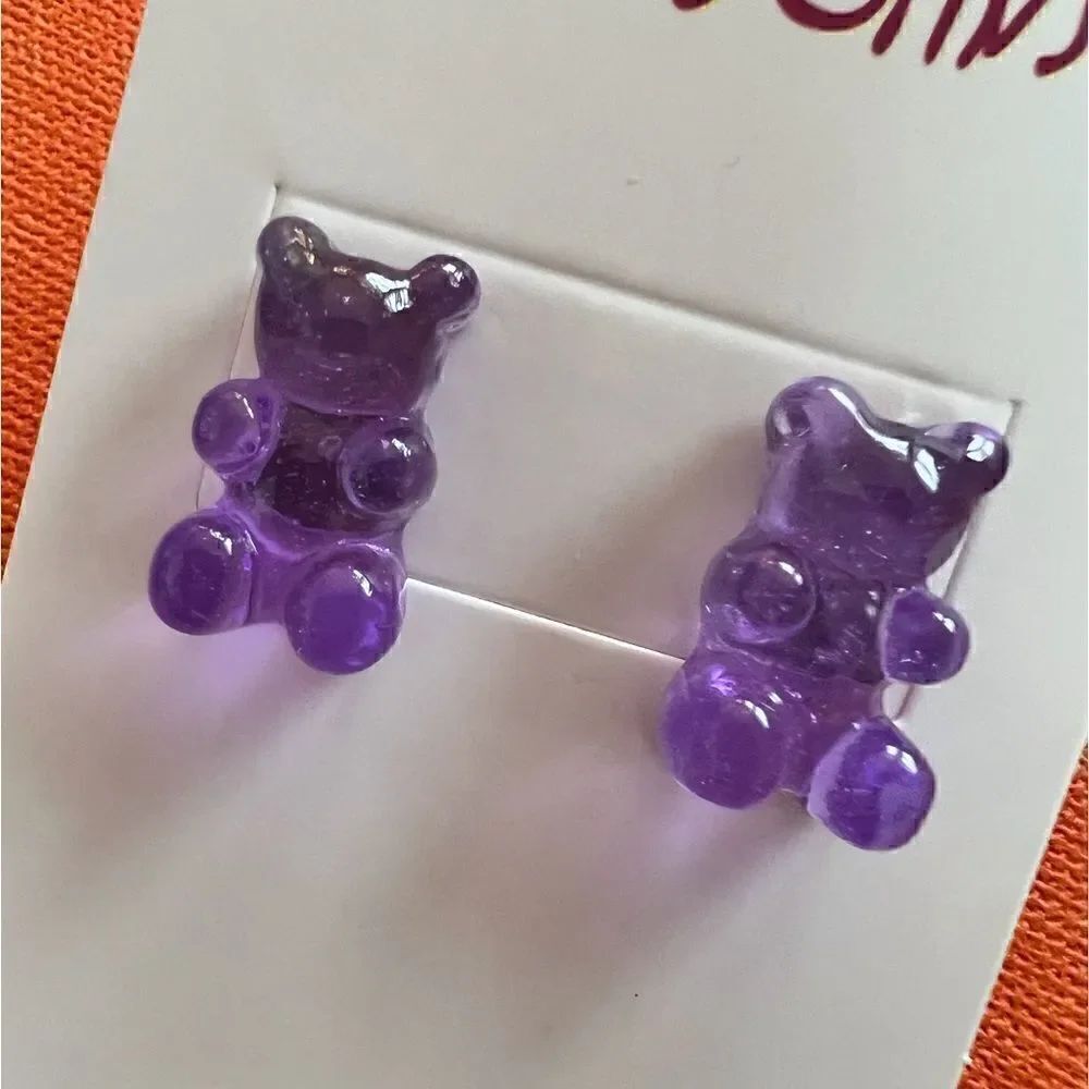 💜 Betsey Johnson purple gummy bear earrings 💜